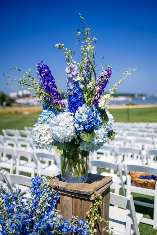 Blue wedding flowers