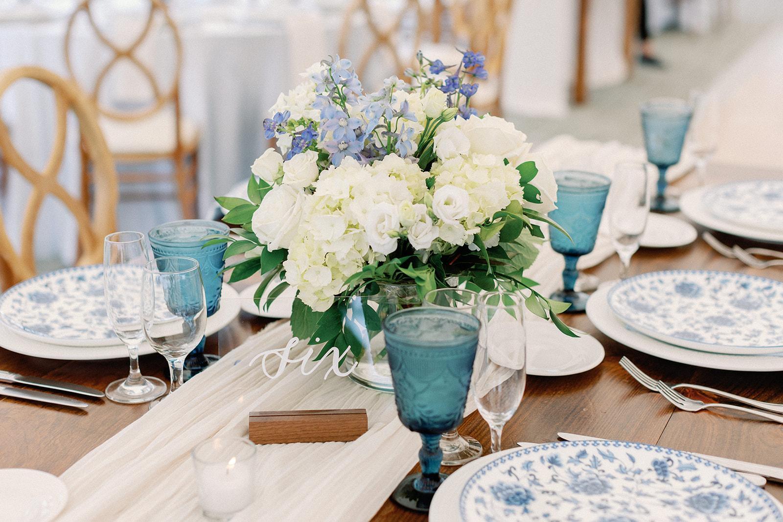 Blue table setting