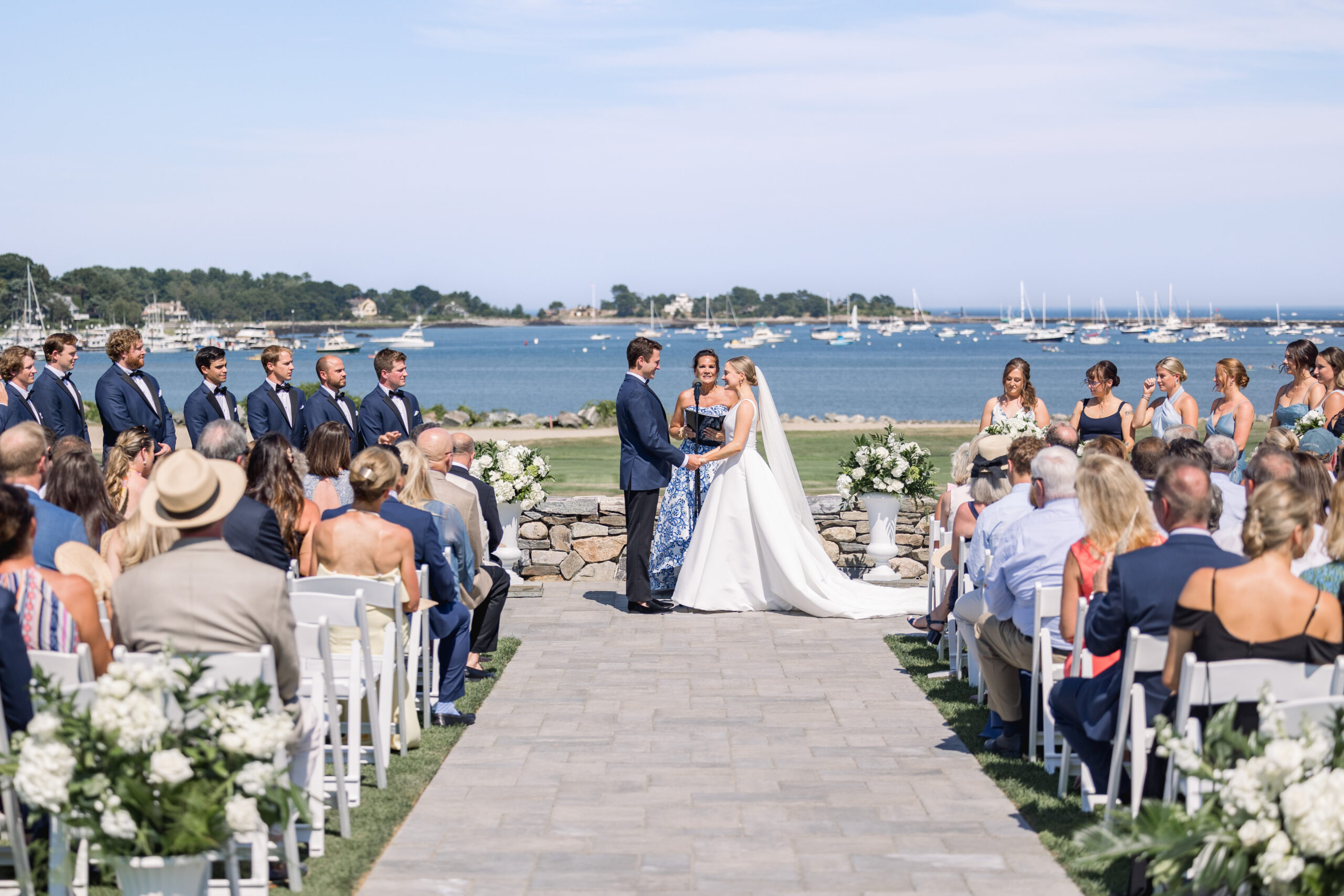 Wedding ceremony in front of seaside