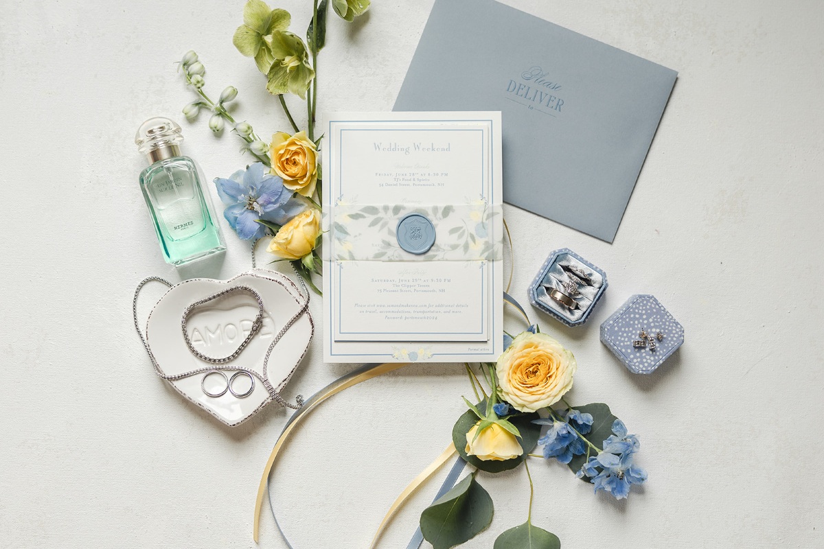 Blue wedding flowers