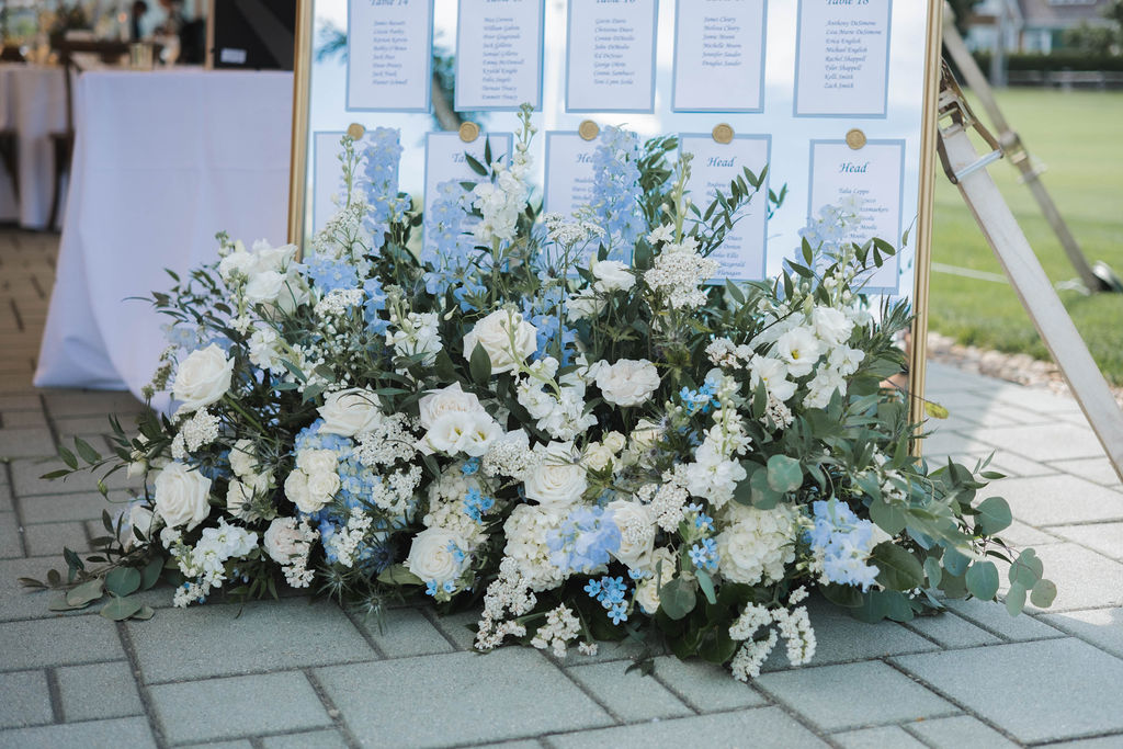 Blue wedding flowers