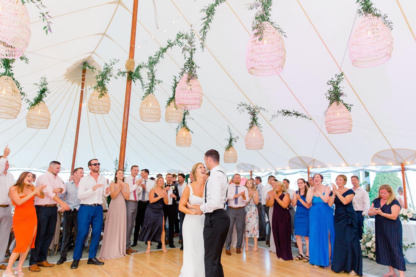 first dance at wedding by the sea
